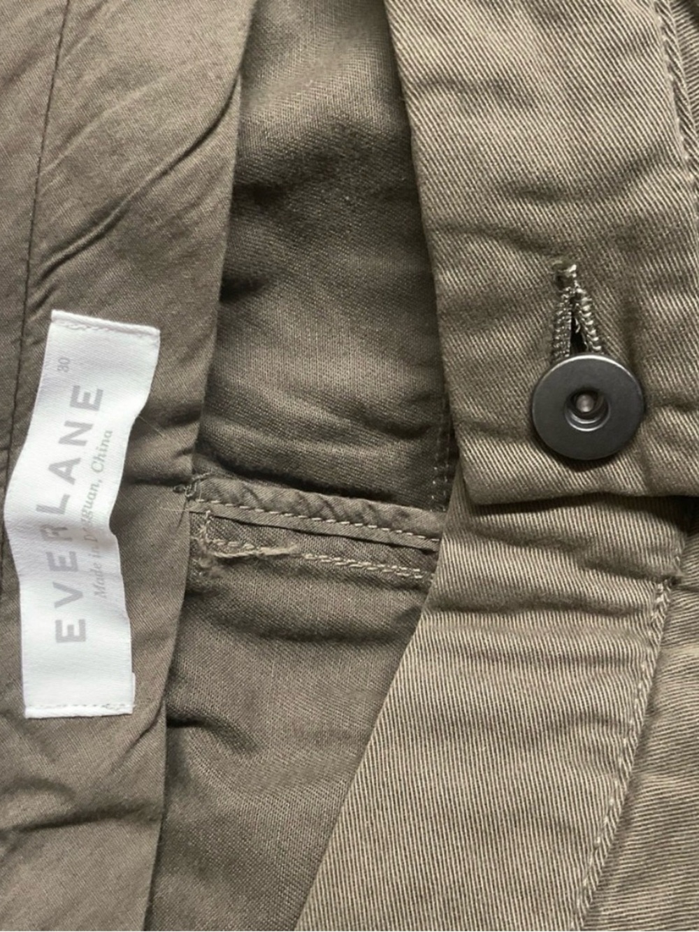 Everlane Women's Olive Green Chinos Pants Size‎ 30 - Picture 5 of 5